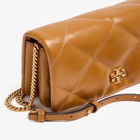 NWT ✅Tory Burch KIRA Diamond Quilt Chain Wallet #158624 Classic Chestnut - Picture 6 of 16